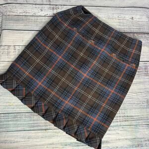 Cabi Skirt Wool Tartan Plaid Heritage Pencil Pleated Preppy Pleated 6